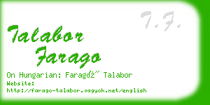 talabor farago business card
